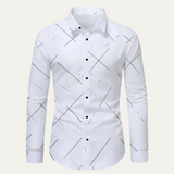 La Camisa de Oficina Formal Blanca de Botones para Hombre Eldridge
