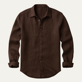 La Camisa de Lino Vintage de Manga Larga Zurich para Hombres