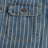 La Camisa Casual Rayada de Algodón Pesado Vintage para Hombre Rivercrest