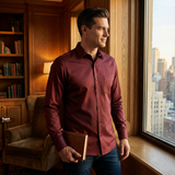 La Camisa Formal de Algodón Satinado para Hombre Kensington