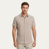 Camisa de Lino de Manga Corta Mónaco para Hombres