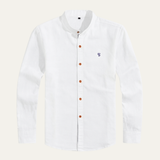 La Camisa de Botón Casual Inteligente de Cuello Mao para Hombre Biella