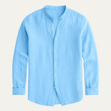 Camisa de Lino Casual para Hombre Verano Ajuste Relajado