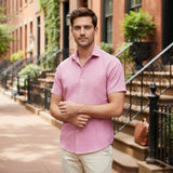 Camisa de Lino de Manga Corta Mónaco para Hombres