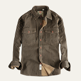 Camisa de Hombre de Algodón Retro a Rayas de Marsella