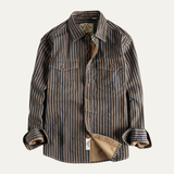 Camisa de Hombre de Algodón Retro a Rayas de Marsella