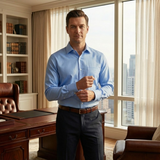 La Camisa Formal de Algodón Satinado para Hombre Kensington