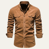 La Camisa de Corduroy Casual para Hombre Lecce
