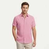 Camisa de Lino de Manga Corta Mónaco para Hombres