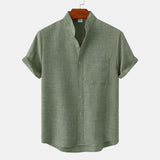 Daniel | Camisa de algodón lisa con botones