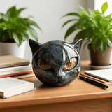 NYXCHARM - ESCULTURA MÍSTICA CON CABEZA DE GATO NEGRO