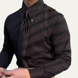 La Camisa Vintage para Hombre Harrington – Camisa de Vestir con Cuello Abierto y Botones