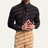 La Camisa Vintage para Hombre Harrington – Camisa de Vestir con Cuello Abierto y Botones