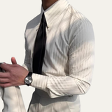 La Camisa Vintage para Hombre Harrington – Camisa de Vestir con Cuello Abierto y Botones