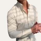 La Camisa Vintage para Hombre Harrington – Camisa de Vestir con Cuello Abierto y Botones