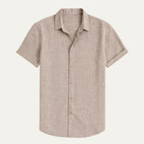 Camisa de Lino de Manga Corta Mónaco para Hombres
