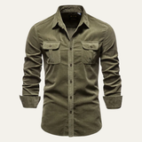 La Camisa de Corduroy Casual para Hombre Lecce