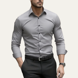 La Camisa de Negocios Elegante de Color Sólido para Hombre Pantelleria