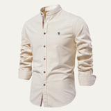 La Camisa de Botón Casual Inteligente de Cuello Mao para Hombre Biella