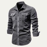 La Camisa de Corduroy Casual para Hombre Lecce
