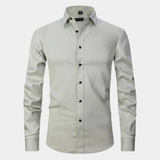 La Camisa de Vestir de Manga Larga Ajustada y Elástica para Hombre Torcello