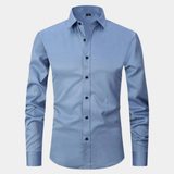 La Camisa de Vestir de Manga Larga Ajustada y Elástica para Hombre Torcello