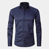 La Camisa de Vestir de Manga Larga Ajustada y Elástica para Hombre Torcello