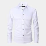 La Camisa de Vestir de Manga Larga Ajustada y Elástica para Hombre Torcello