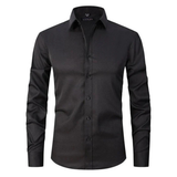 La Camisa de Vestir de Manga Larga Ajustada y Elástica para Hombre Torcello