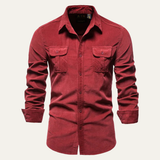 La Camisa de Corduroy Casual para Hombre Lecce