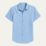 Camisa de Lino de Manga Corta Mónaco para Hombres
