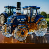 Botella de whisky clásica en forma de tractor New Holland T7