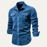 La Camisa de Corduroy Casual para Hombre Lecce