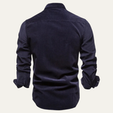 La Camisa de Corduroy Casual de Botones para Hombre Castellina