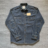 La Camisa Casual Rayada de Algodón Pesado Vintage para Hombre Rivercrest