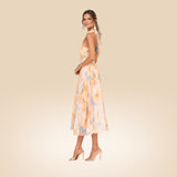 Esther | Vestido de Cuello Halter con Estampado de Acuarela