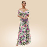 Velora | Vestido Floral Largo con Escote en V