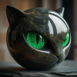 NYXCHARM - ESCULTURA MÍSTICA CON CABEZA DE GATO NEGRO