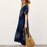Narelka - Vestido tipo kaftan con bolsillos para uso diario