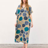 Evia - Vestido tipo kaftan con bolsillos para uso diario