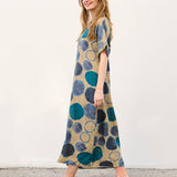 Evia - Vestido tipo kaftan con bolsillos para uso diario