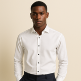 La Camisa Ashford de Lino – Camisa Ajustada con Botones de Contraste para Hombres