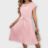 Ana | Vestido corto de manga corta plisado y casual