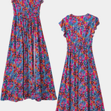 Patricia | Vestido Cruzado Largo con Estampado Floral