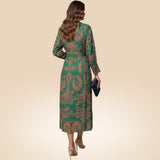 Isadora | Vestido Midi Elegante con Estampado de Encanto Atemporal