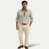 La Camisa de Lino a Rayas Portwell para Hombres