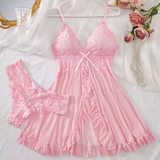 María - Babydoll de Encaje Blanco Sensual Femenino
