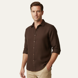 La Camisa de Lino Vintage de Manga Larga Zurich para Hombres