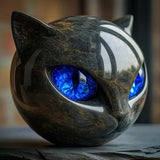 NYXCHARM - ESCULTURA MÍSTICA CON CABEZA DE GATO NEGRO
