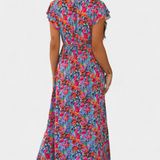 Patricia | Vestido Cruzado Largo con Estampado Floral